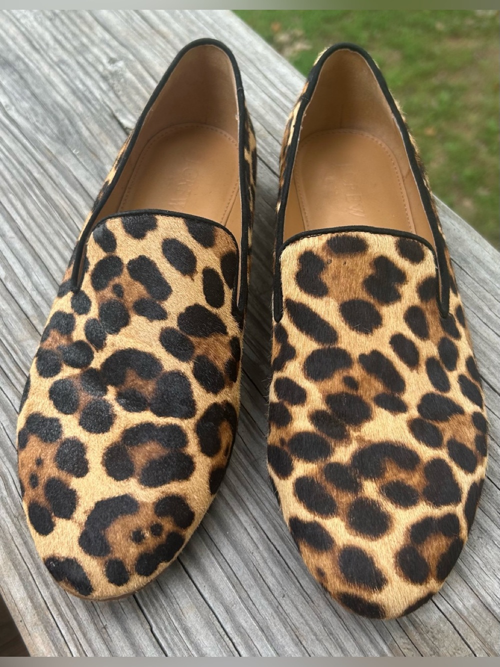 JCrew Leopard Print Women's Slip-On Loafers - Brown/Black